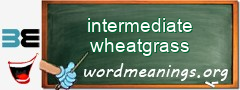 WordMeaning blackboard for intermediate wheatgrass